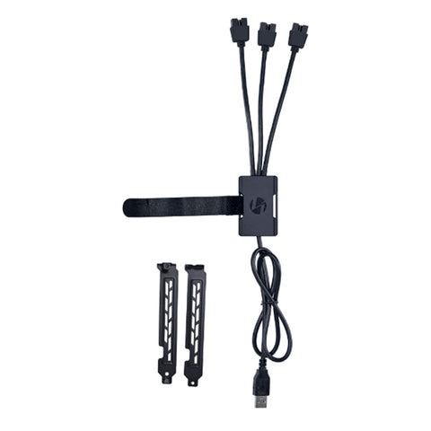 Lian Li 1-to-3 USB 2.0 Hub with USB Type A Male Port (Black)