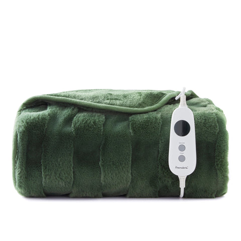 Dreamaker Faux Fur Heated Throw (Olive)