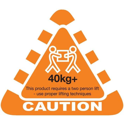 Stock Forms Caution Weight 40+kg Labels 80x70mm Orange 250 Labels Roll Pack 4