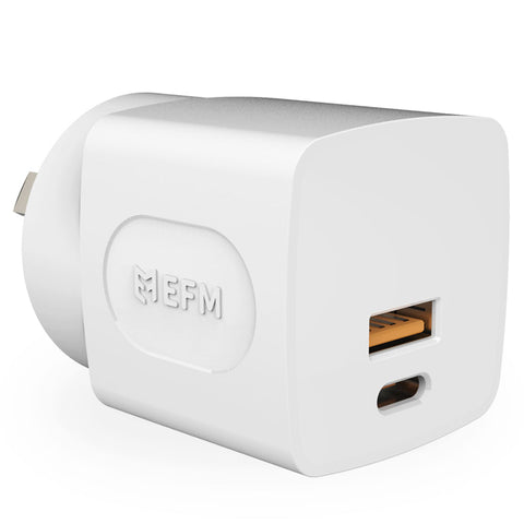 EFM 30W Dual Port Wall Charger (White)