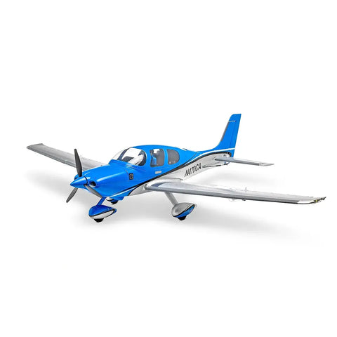 E-Flite RC Plane UMX Cirrus SR22T 730mm 3D Aerobatic BNF Basic with AS3X and Safe Select Technology - Blue/White G7 “Platinum”