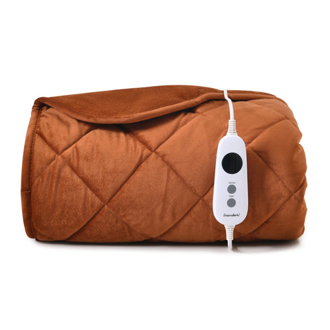 Dreamaker Haven Velvet Heated Throw [130x160cm] (Rust)