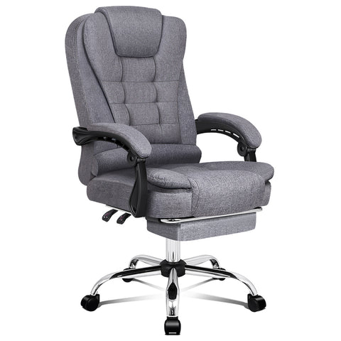 ALFORDSON Office Chair Executive Computer Recliner Seat Fabric (Grey)