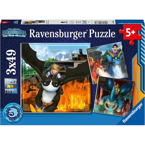 Ravensburger 3x49-Pieces How to Train Your Dragons Realms