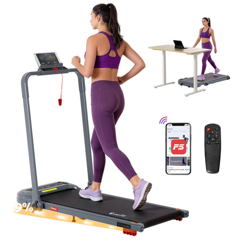 Everfit Treadmill Electric Walking Pad with Incline Foldable for Home Gym (Grey)