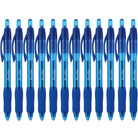 Papermate Profile Ballpoint Pen Retractable 1.0mm Blue Box 12