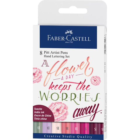 Faber-Castell Pitt Artist Pen, Lettering, 8Pk