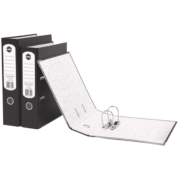 Marbig Lever Arch File Folder A4 (Black Mottle) [10 Pack] - JB Hi-Fi