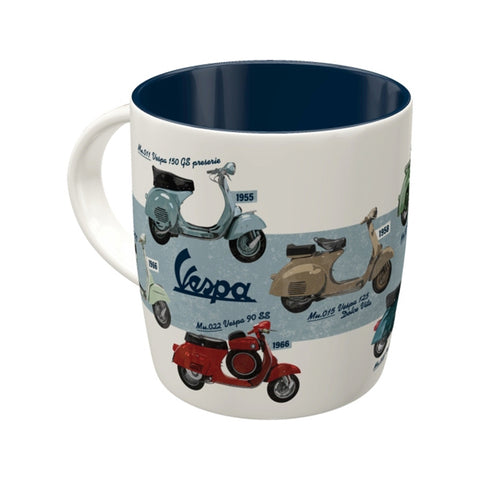 Nostalgic-Art Ceramic Coffee Mug Retro Vespa Model Chart Design 330ml