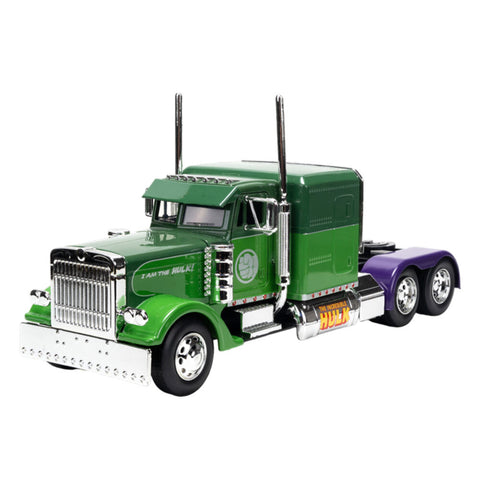 Jada 1:24 Scale Marvel Avengers Hulk Big Rig 1992 Peterbilt 379 Diecast Model