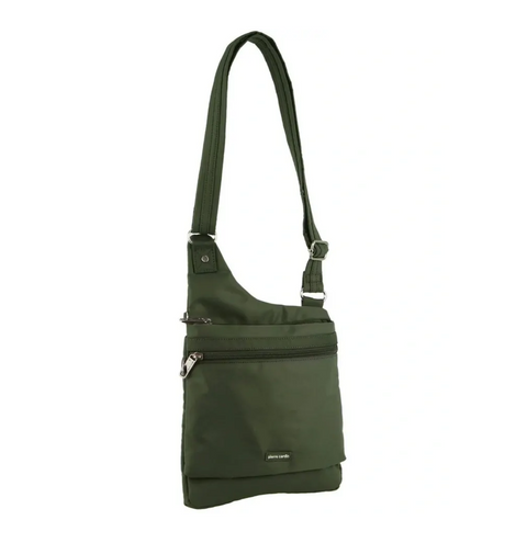 Pierre Cardin RFID Cross Body Bag Travel Anti-Theft Slash Proof - Olive