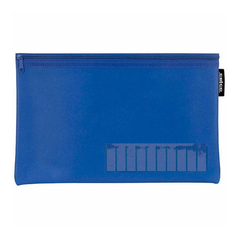 Celco Medium Name Pencil Case with 1 Zip (345x180mm) - Blue