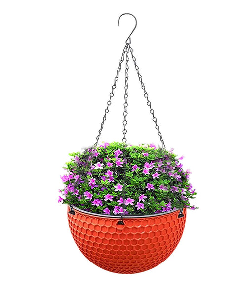 SOGA 16" Hanging Planter – Indoor Outdoor Pot with  Drainage (Red)