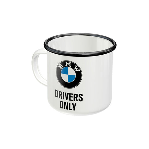Nostalgic-Art Enamel Coffee Mug BMW Drivers Only Car Lover Gift 8x8cm 360ml