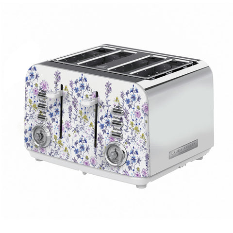 Laura Ashley Stainless Steel 4 Slice Toaster (Wild Meadow)