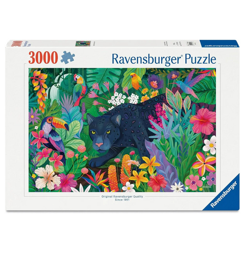 RAVENSBURGER 3000pc Panther in the Blooming Jungle Puzzle