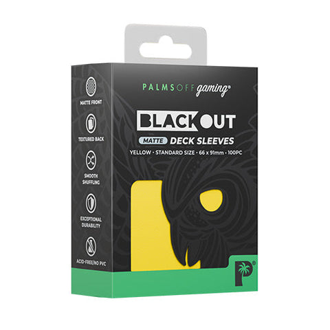 Palms Off Gaming Palms Off Japanese 60pc Blackout Deck Sleeves - Yellow Matte