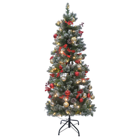 Gibson Gifts Pop Up LED Christmas Tree with Lights & Baubles 600x600x1500mm