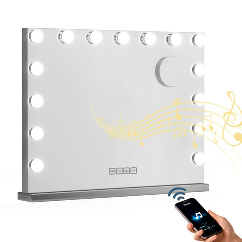 Embellir Bluetooth Makeup Mirror 58x46cm Hollywood Vanity with LED Light Wall