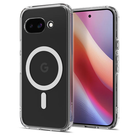 Spigen Google Pixel 9a Ultra Hybrid (MagFit) Case (Clear Case / White Ring)