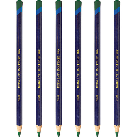 Derwent Inktense Pencil Felt Green 1530 Pack 6