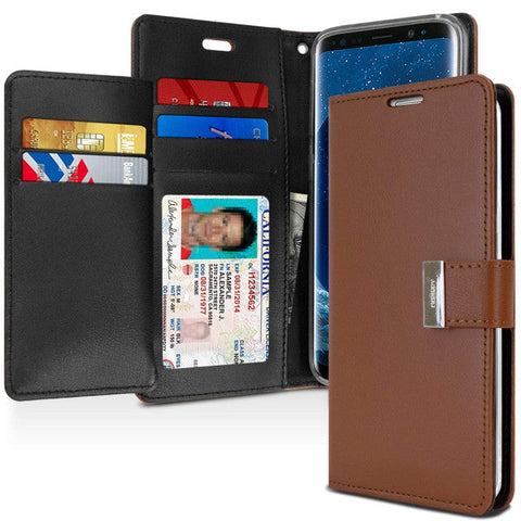 Goospery Rich Diary case for iPhone 15 - Brown