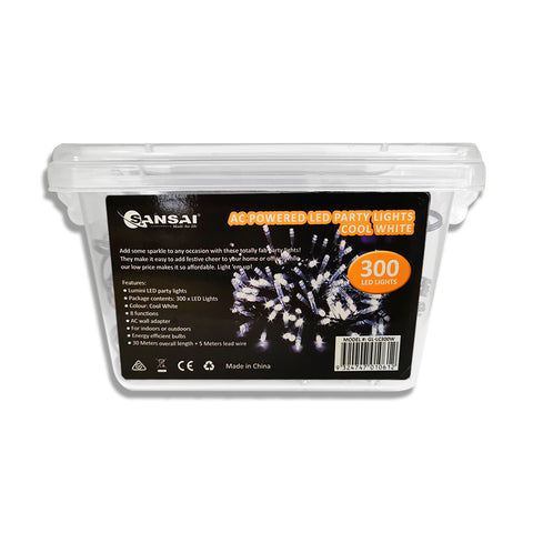 Sansai AC Powered 300 LED 30m Party Lights (Cool White)