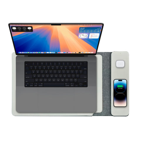 Laser Wireless Charging Laptop Sleeve Up to 16 inch (Grey)
