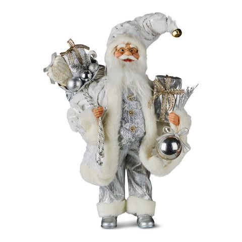 Christabelle White & Silver Santa Claus 46cm