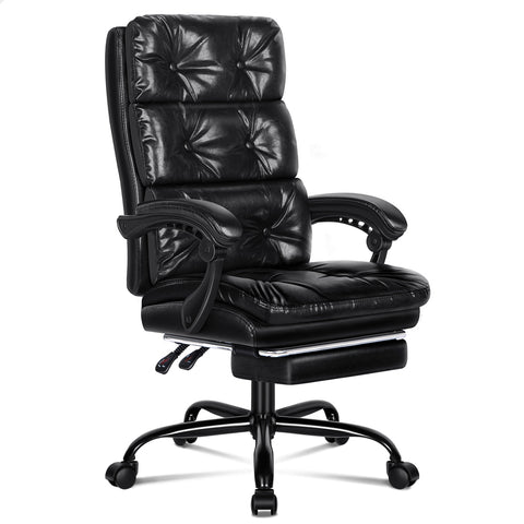 ALFORDSON Office Chair Executive Computer PU Leather Seat Work Recliner (Black)