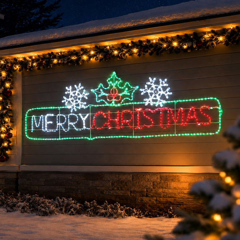 Lexi Lighting 2m Merry Christmas Rope Light Silhouette