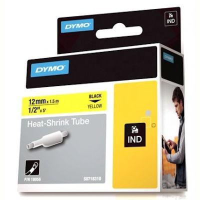 Dymo Rhino Industrial Heat Shrink Tubing 12mm Black On Yellow