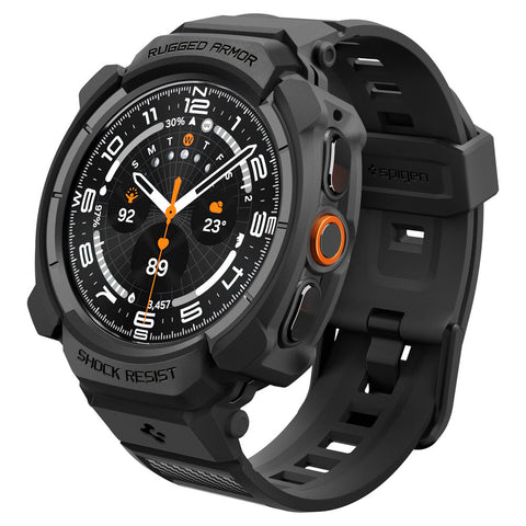 Spigen Galaxy Watch Ultra 2 47mm 2026 Rugged Armor Pro Band Case (Black)