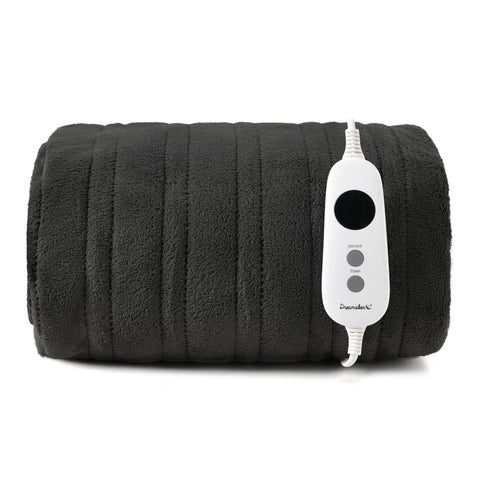 Dreamaker Coral Fleece Electric Heated Throw Blanket [130x160cm] (Charcoal)