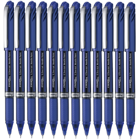 Pentel BLN25 Energel Rollerball Liquid Gel Ink Pen 0.5mm Needle Point (Blue) [Box 12]