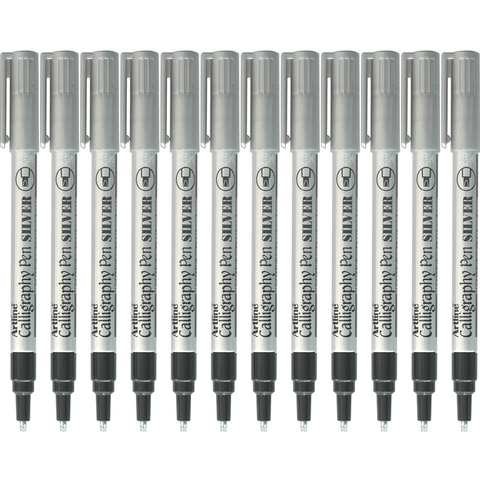 Artline 993 Calligraphy Pen 2.5 Silver Box 12