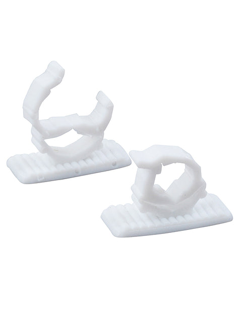 Christmas Warehouse - ACCSAA33 8x Adhesive Cable Cord Clips | Damage-Free Removable Wall Hooks White