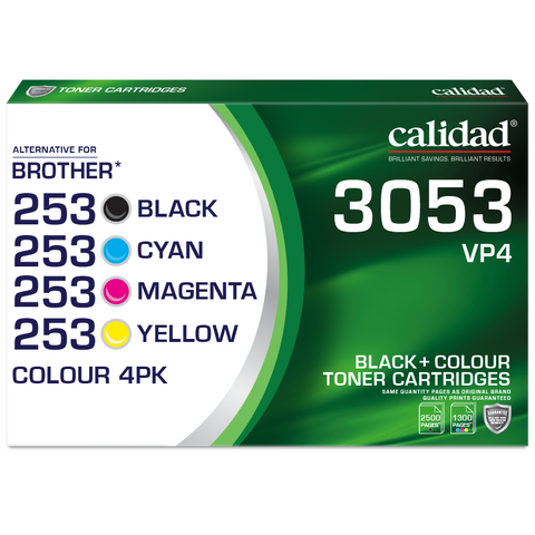 Calidad Brother TN-253 BCMY Laser Toner Cartridges 4 Pack