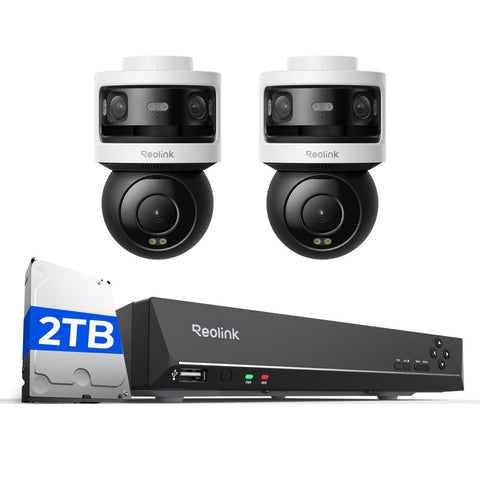 Reolink OMVI 3i PoE x2 Bundle RLN8-410 Triple-Lens Security Camera Auto Tracking
