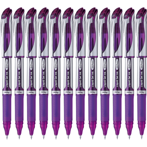 Pentel BL57 Box 12 Energel Liquid Gel Ink 0.7mm Medium Pen (Violet Purple)