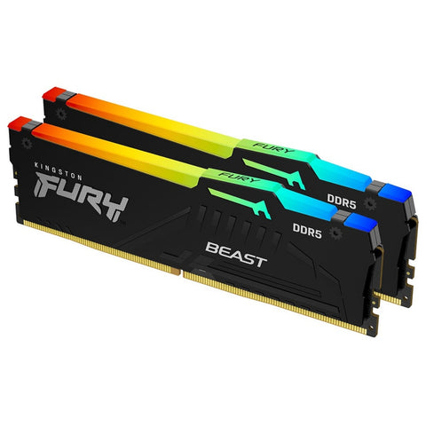 Kingston Fury Beast 64GB (2 x 32GB) DDR5 RGB 6000MHz CL36 Desktop RAM - Black