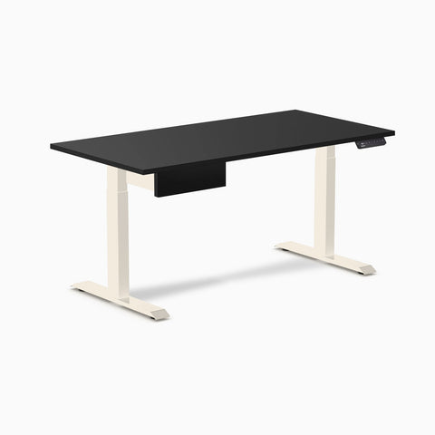 Desky Single Standing Desk With Drawer - Black / 1500x750mm / Wheat
