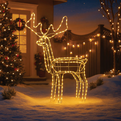 Lexi Lighting 3D Illuminated LED Reindeer With Motor - Warm White