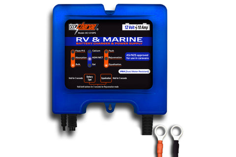 OzCharge 12 Volt 10 Amp RV Marine Battery Charger & Power Supply