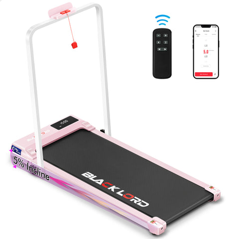 BLACK LORD Treadmill Electric Walking Pad Under Desk Home Gym Incline Fitness (Pink)