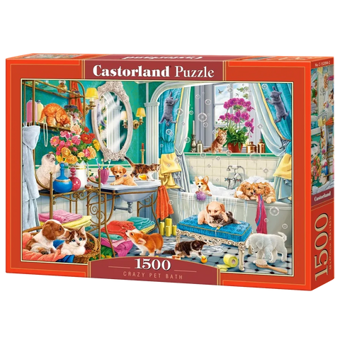 Castorland 1500-Pieces  Crazy Pet Bath Puzzle