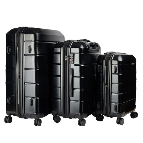 Olympus Artemis Hard Shell ABS+PC Luggage Set in Jet Black (3 Piece Set)
