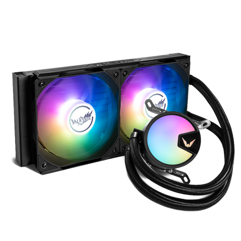 Valkyrie A240 CPU Water Cooler 240mm AIO Liquid Cooling 2x ARGB Fans (Black)