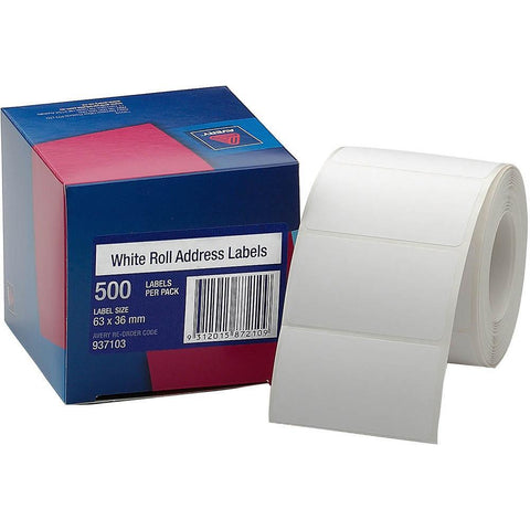 Avery 937103 Address Label 36x63mm Roll (White) [Box 500]