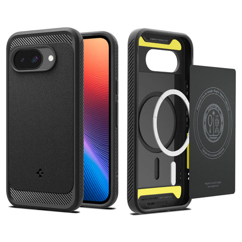 Spigen Google Pixel 9a Rugged Armor (MagFit) Case (Black)
